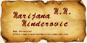 Marijana Minderović vizit kartica